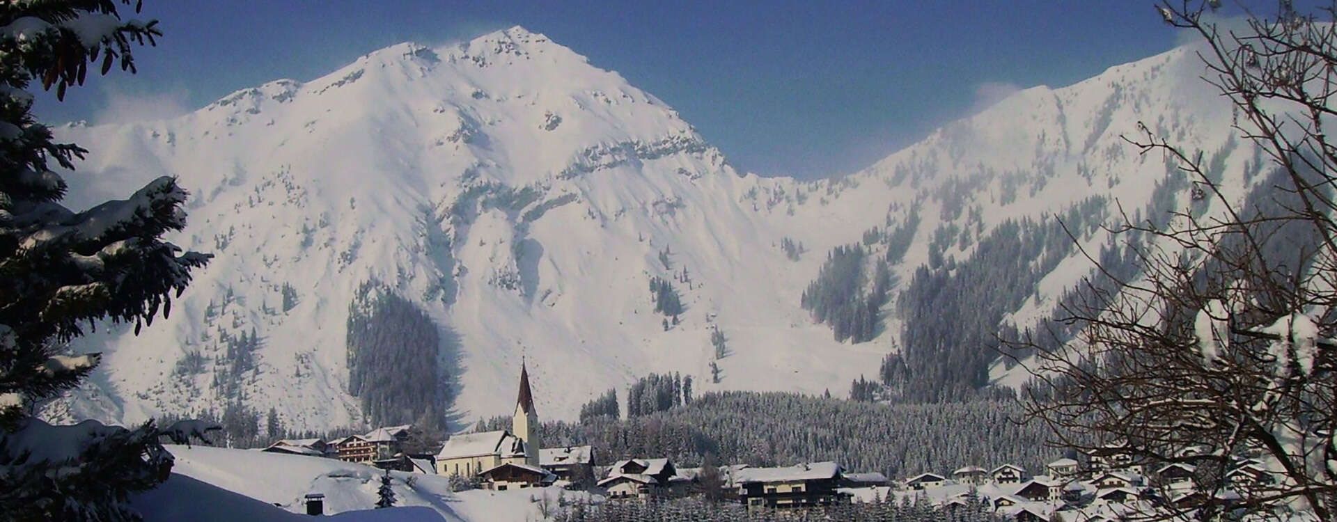 Berwang winter vacation town view Tyrol